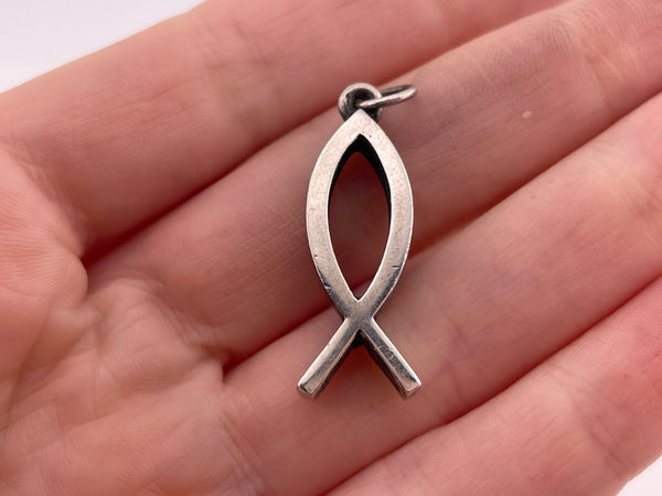 sterling silver James Avery Ichthus religious pendant