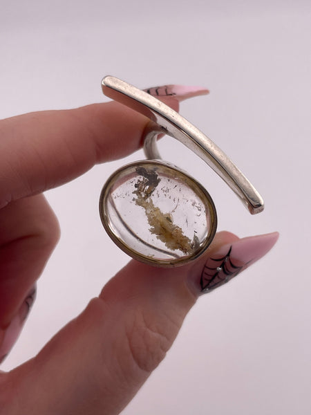 size 10.5 sterling silver artisan golden rod rutilated quartz ring