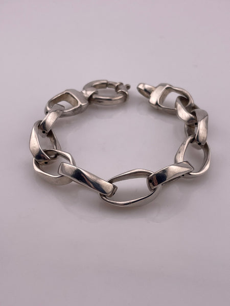 sterling silver 8 5/8" chunky oversized clasp chain link bracelet