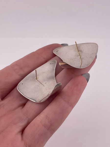 sterling silver stoneless earrings ***Gold Posts***