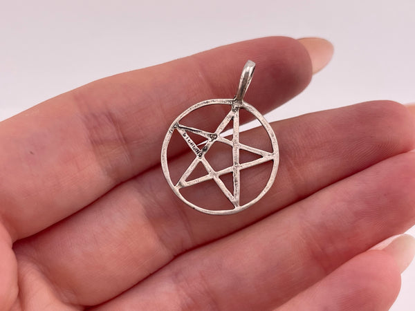 sterling silver pentacle star pendant