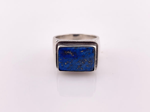 size 8 sterling silver chunky lapis ring