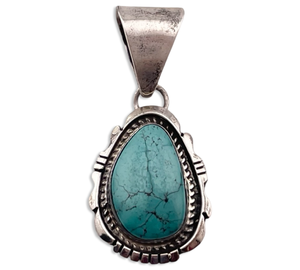 sterling silver turquoise teardrop pendant