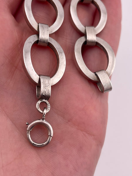 sterling silver stoneless oval chain link bracelet