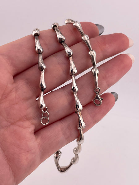 sterling silver Tiffany & Co Elsa Peretti stoneless teardrop link necklace