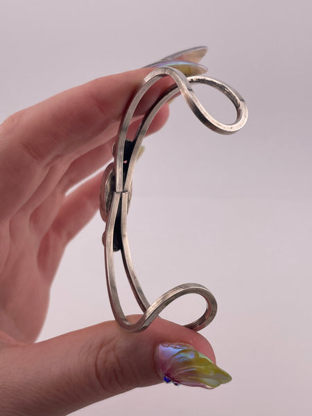 sterling silver coral cuff bracelet