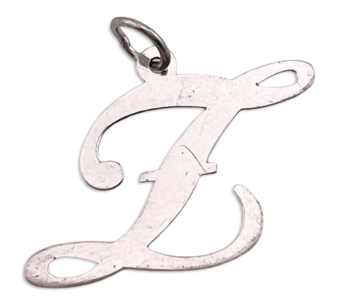 sterling silver 'Z' letter initial pendant
