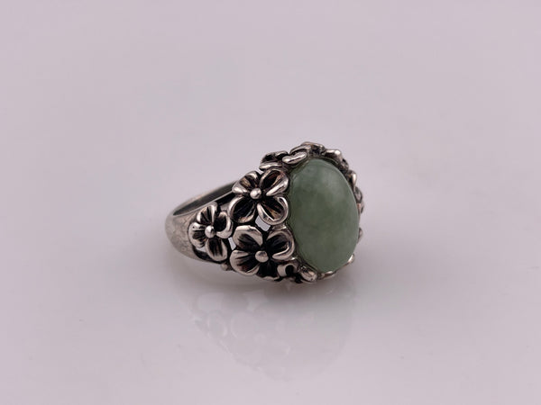 size 6.5 sterling silver chunky aventurine flower ring