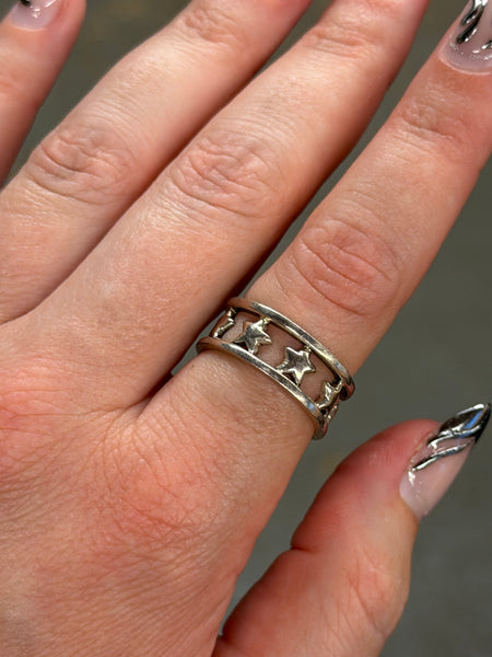 RESERVED PRIVATE LISTING -- sterling silver star cut-out band A1