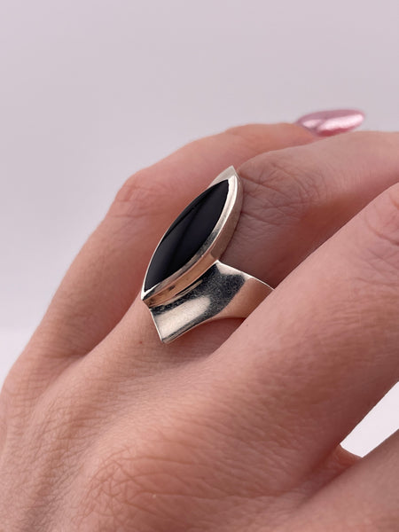 sterling silver synthetic onyx ring - choose size