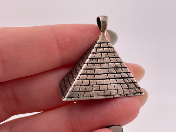 sterling silver pyramid pendant