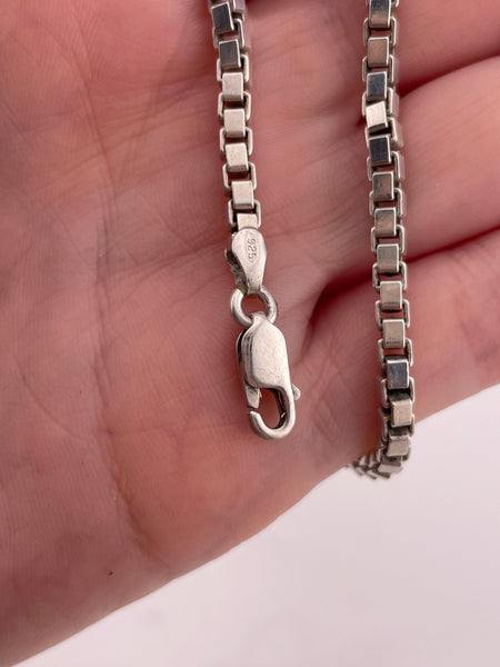 sterling silver 16-1/4" box chain necklace