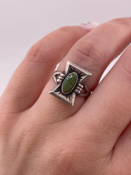 size 6.5 sterling silver turquoise ring **AS IS**