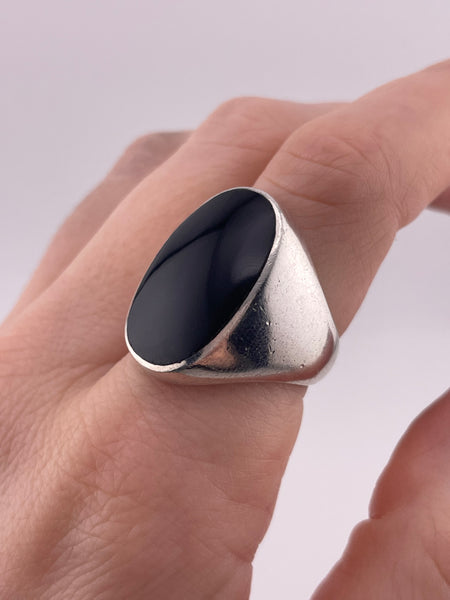 size 8 sterling silver onyx ring