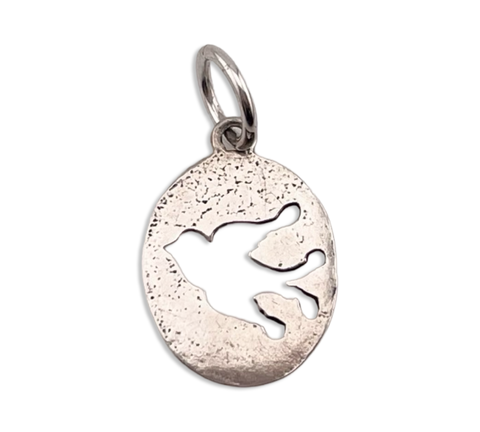 sterling silver bird cut-out design pendant
