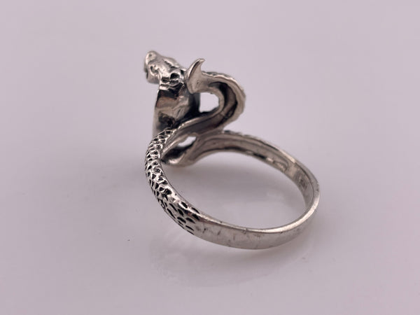 size 13 sterling silver cobra snake ring