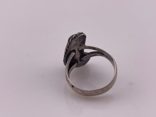 size 6.25 sterling silver coral ring