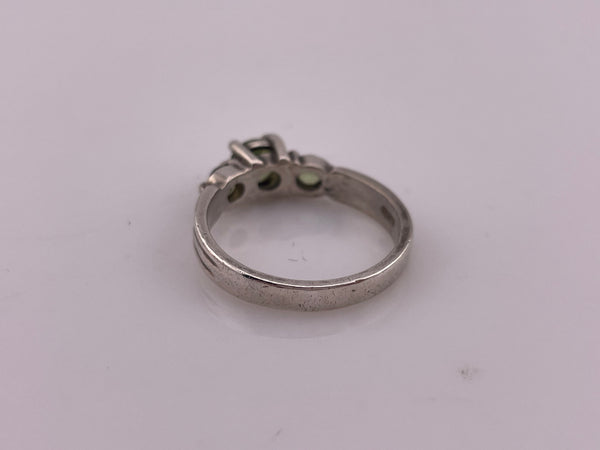 size 10 sterling silver faceted peridot ring