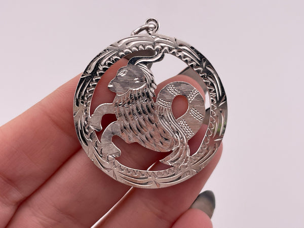 sterling silver large Capricorn pendant