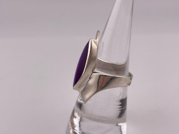 sterling silver synthetic purple stone ring - choose size