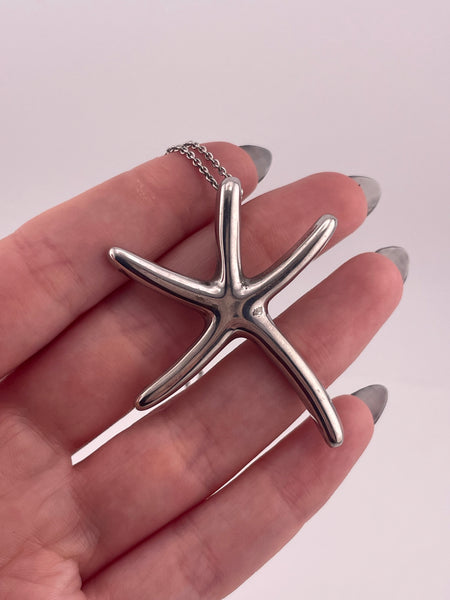 sterling silver 18-3/8" Mexican starfish necklace