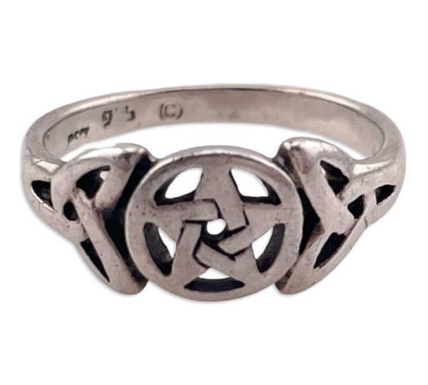 size 7 sterling silver pentacle pentagram star ringring