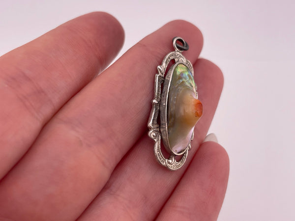 sterling silver blister abalone pendant