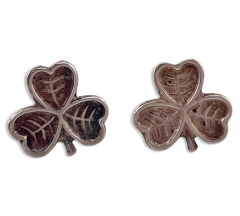 sterling silver shamrock clover post earrings