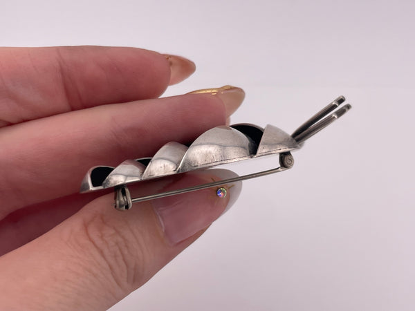 sterling silver JoPol Joan Polsdorfer modernist pinecone brooch