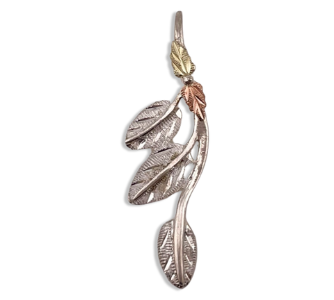 sterling silver & 12k gold leaf pendant