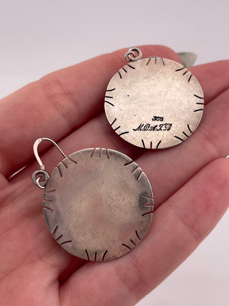 sterling silver Augustin Torres Beltran pottery shard hook dangle earrings