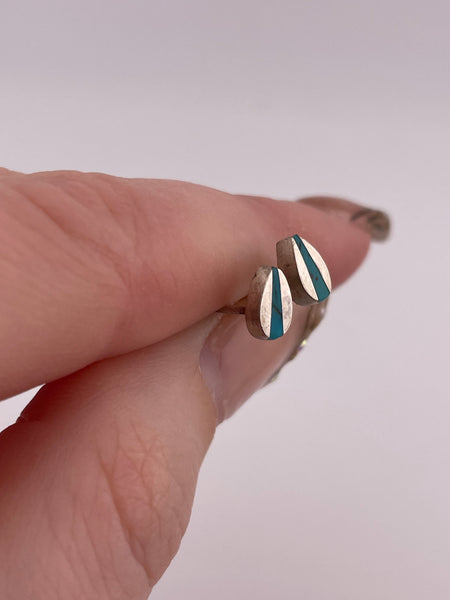 sterling silver stabilized turquoise stud post earrings