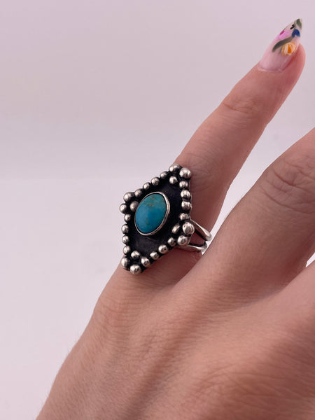 size 4.75 sterling silver turquoise ring