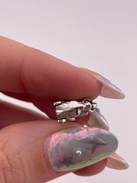 sterling silver train charm pendant