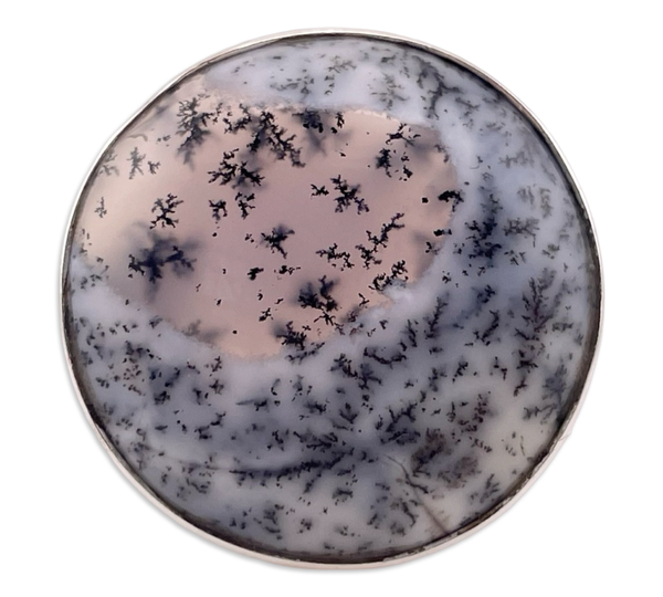 size 10.5 sterling silver dendritic opal ring