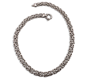 sterling silver 18-3/8" 9.5mm byzantine chain necklace