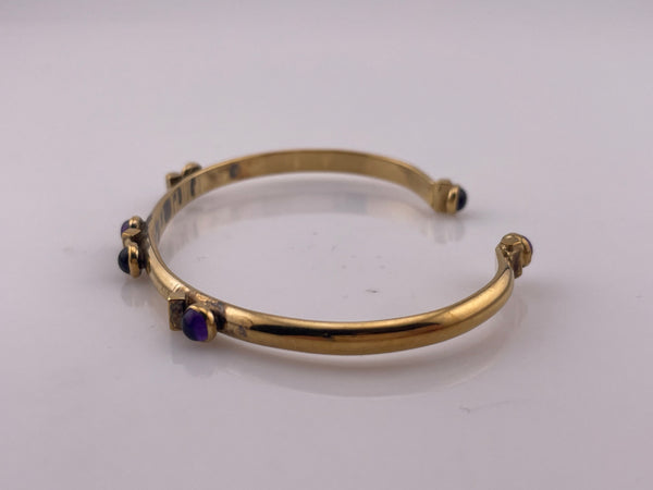 gold plated sterling silver amethyst cuff bracelet