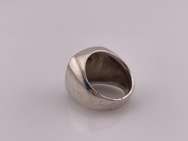 size 6.75 sterling silver chunky stoneless stacked profile ring