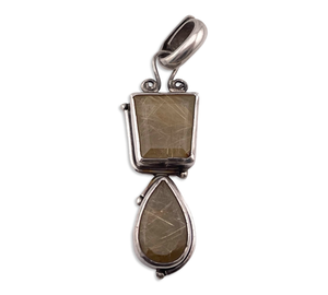 sterling silver rutilated quartz pendant