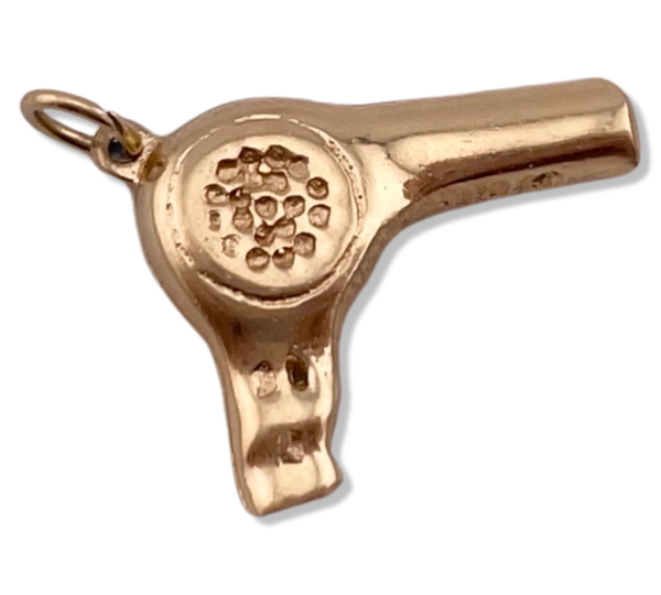 14k gold hair dryer charm pendant