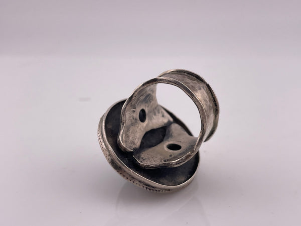 size 8.5 sterling silver chunky gray gemstone ring