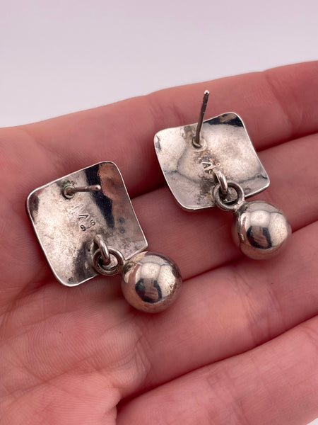 sterling silver Silpada stoneless square ball post earrings