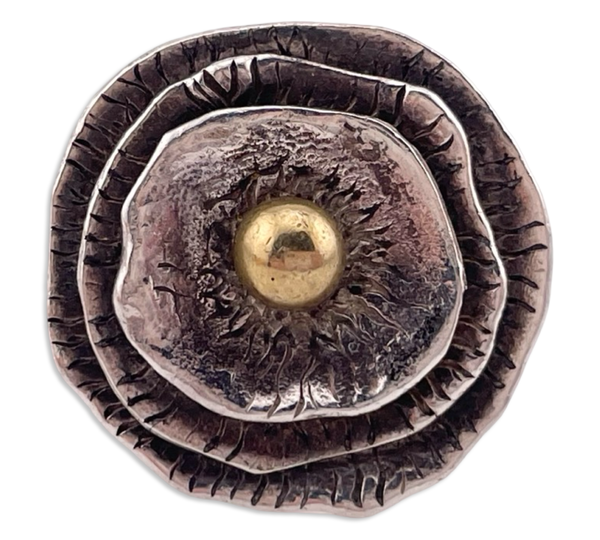 size 9 sterling silver & brass rhodium plated ring