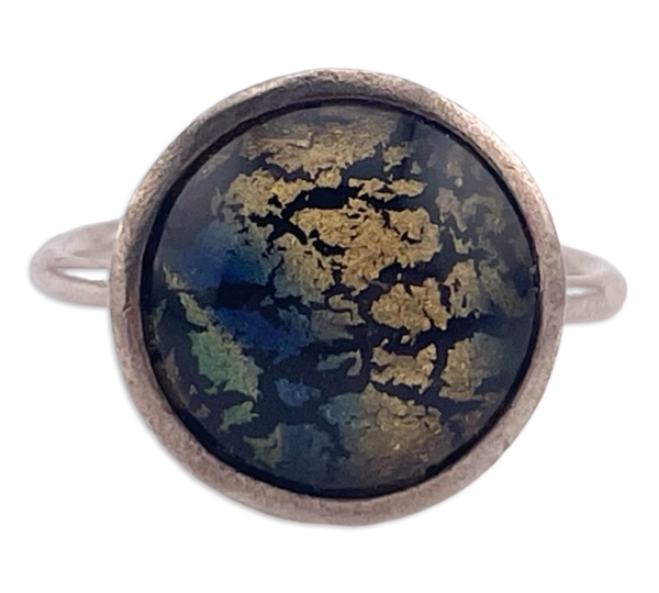 size 6.5 sterling silver glass ring
