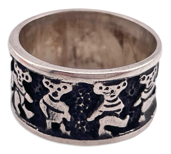 size 6.75 sterling silver bear band ring