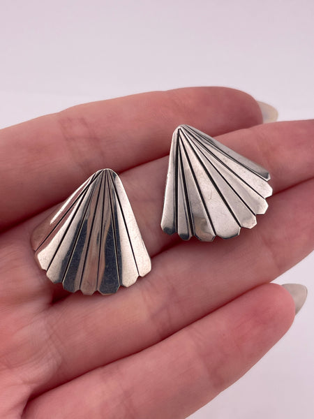 sterling silver lined scalloped post earrings ***Non-Sterling Posts***