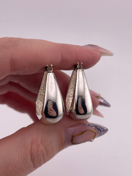sterling silver triangular curved post earrings