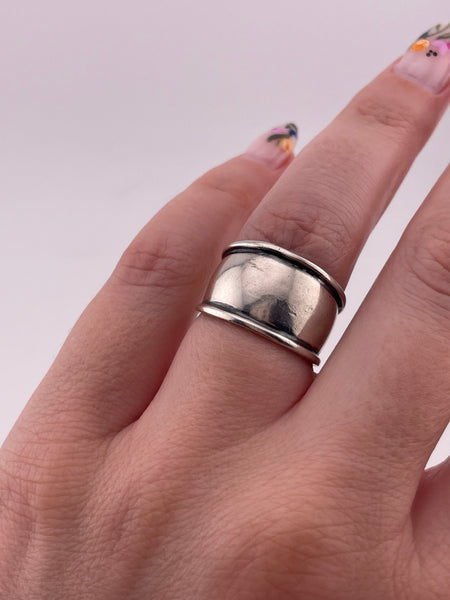 size 6 sterling silver stoneless wide band ring **AS IS**
