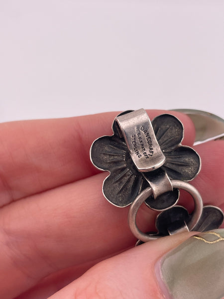 sterling silver 7" Danecraft flower link bracelet bracelet