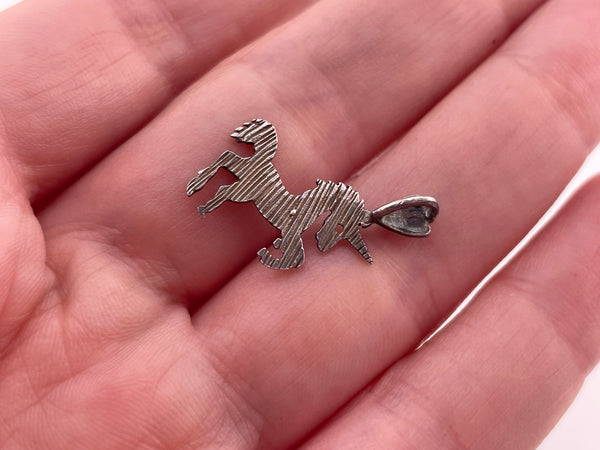 sterling silver unicorn pendant